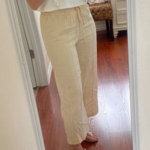 Anne Klein Cream Wide Leg Palazzo Pants